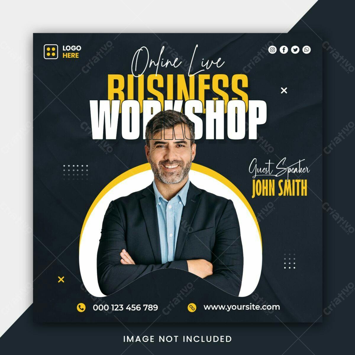 Flyer para Workshop de Negócios Online PSD Editável
