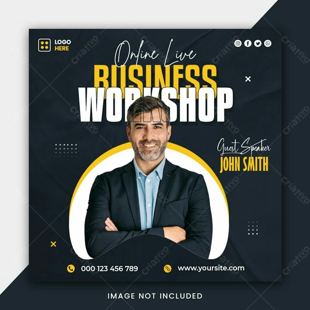 Online Live Business Workshop Social Media Banner Template