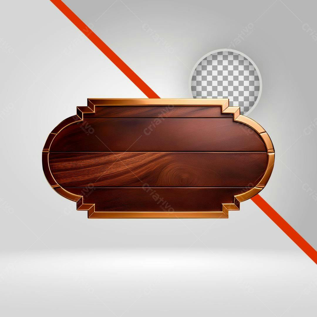 Placa de madeira marrom PNG com fundo transparente