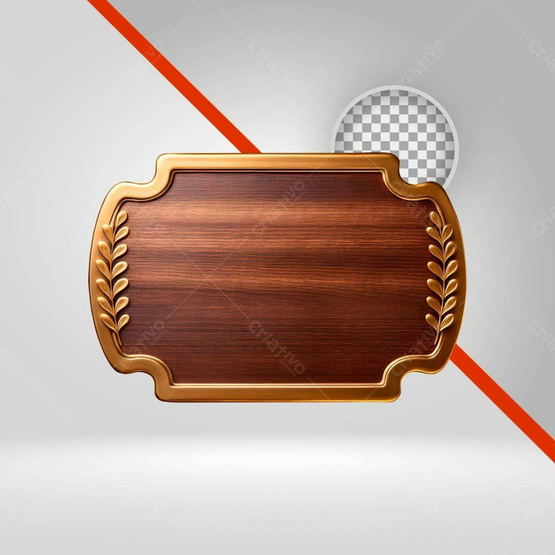 Placa de Madeira PNG com fundo transparente