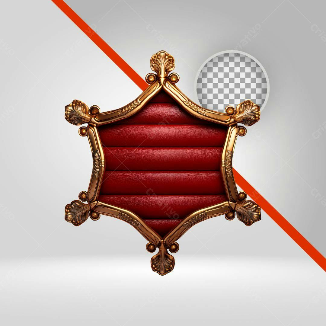Selo Real Dourado e Vermelho PNG com fundo transparente