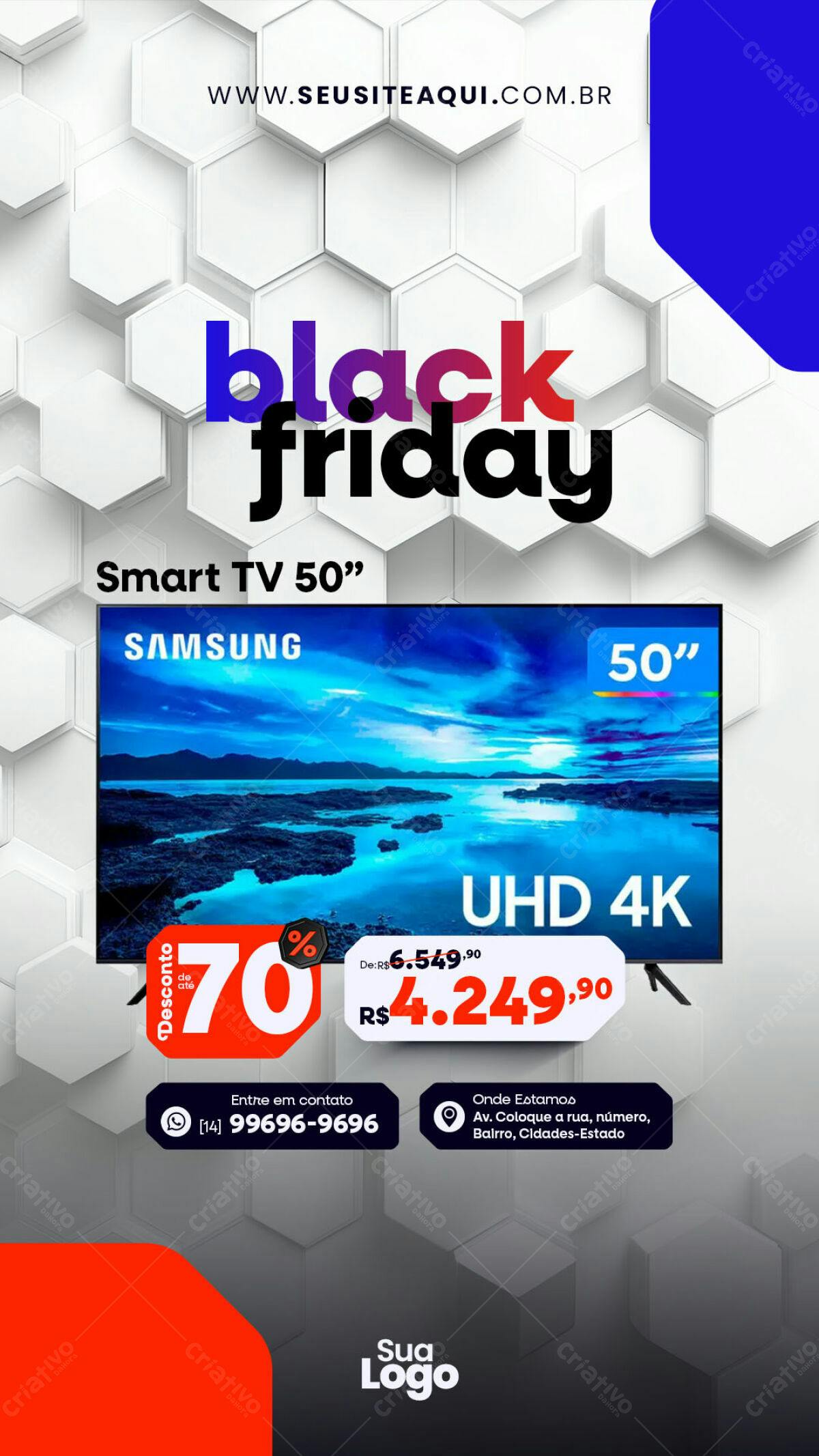 Flyer Black Friday Smart TV Samsung PSD Editável
