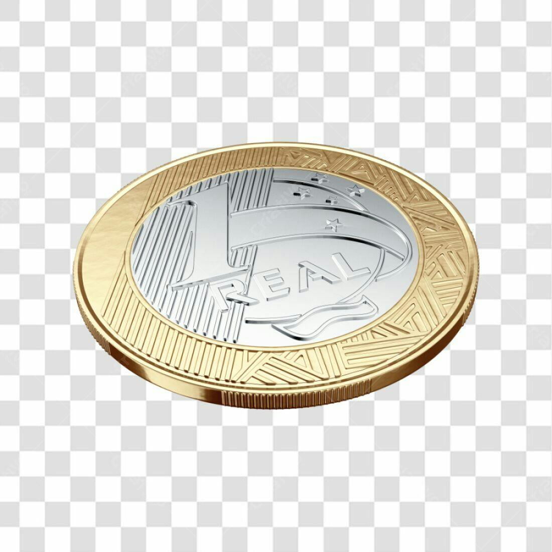 Icone Moeda Real Brasileira PNG com fundo transparente