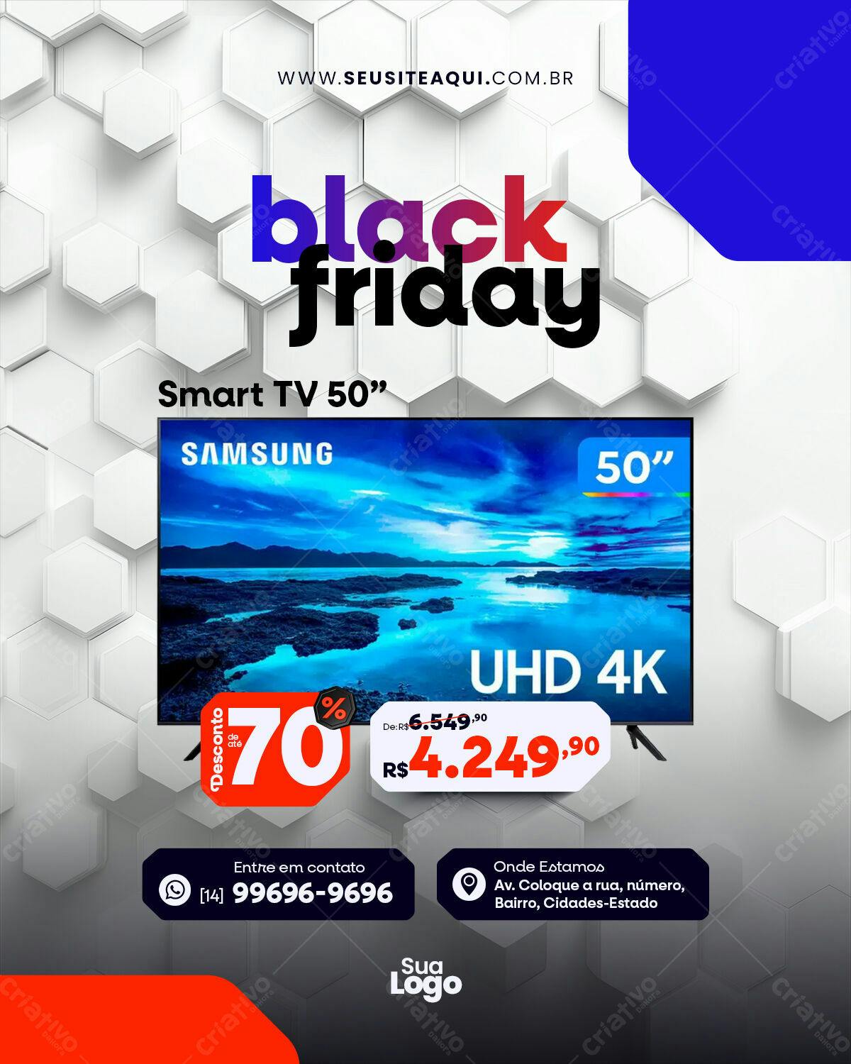 Flyer Black Friday Smart TV 50" Samsung PSD Editável