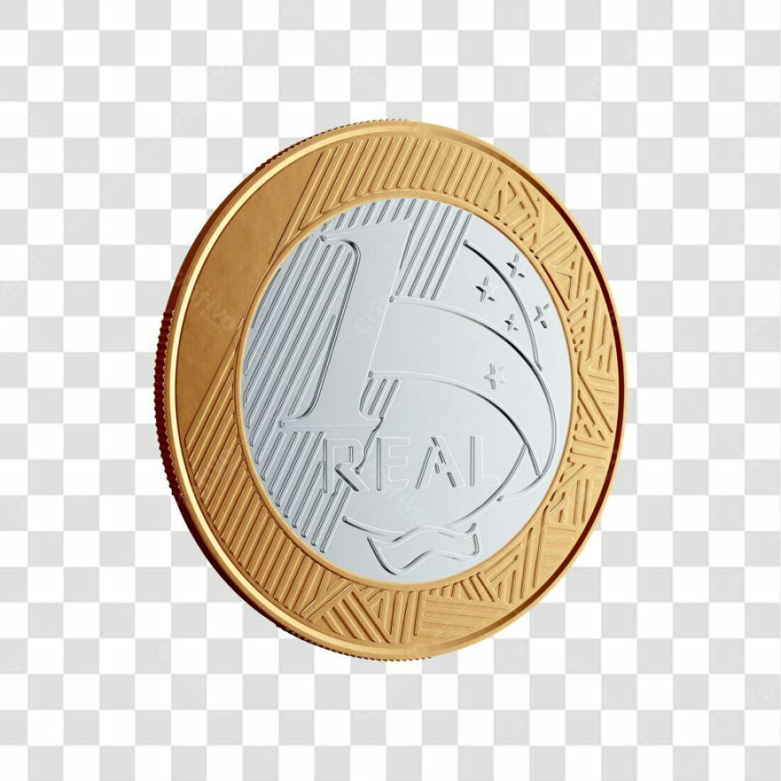 Icone Moeda Real Brasileira PNG com fundo transparente