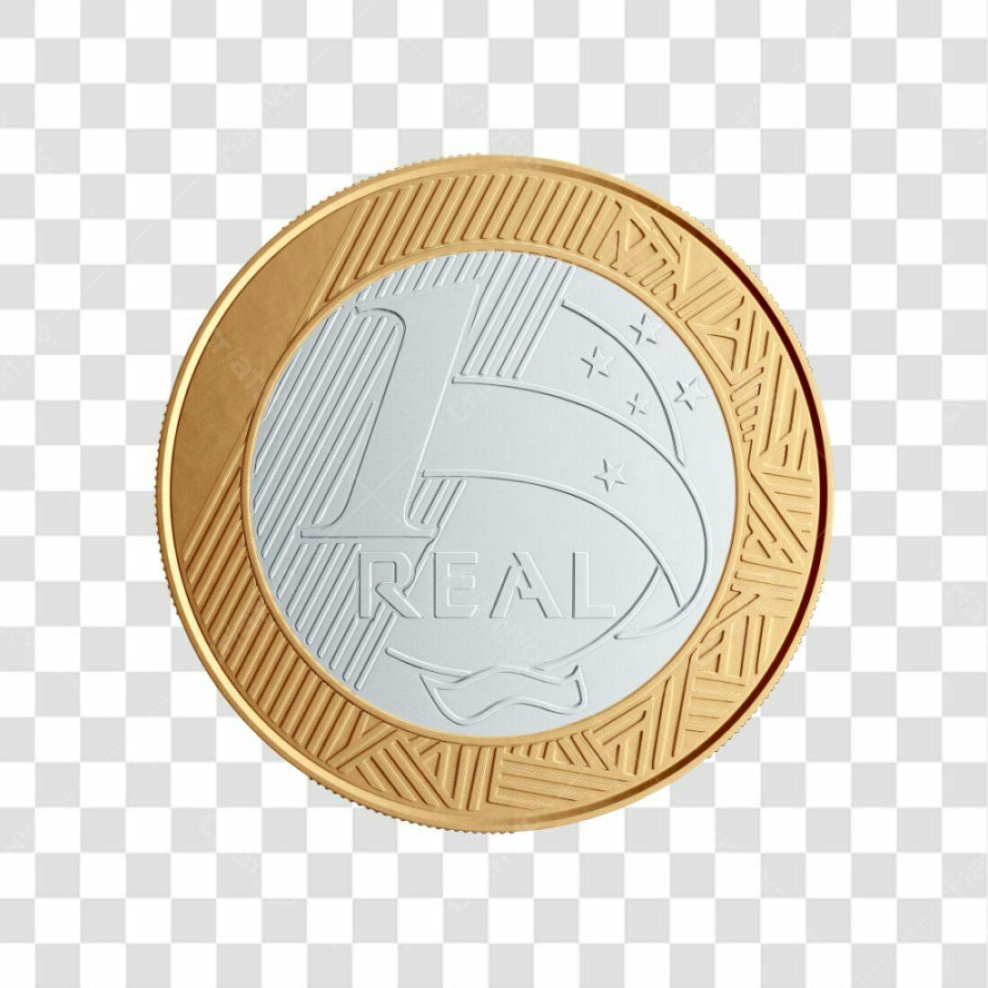 Icone Moeda Real Brasileira PNG com fundo transparente