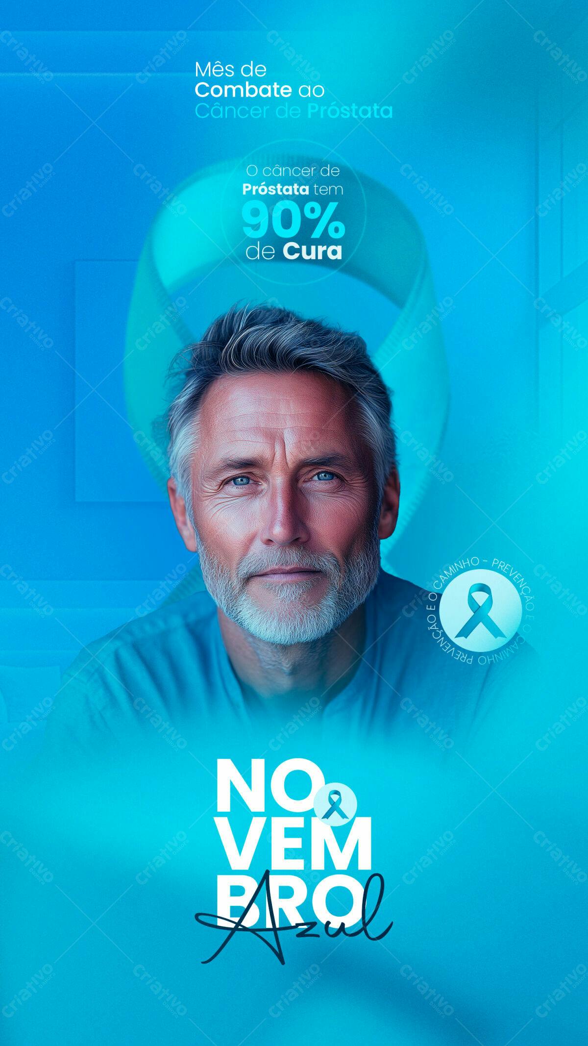 Flyer Novembro Azul PSD Editável