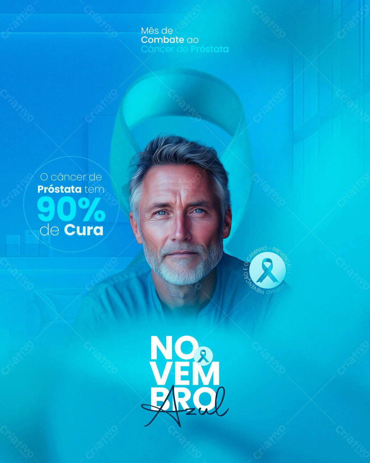 Poster Novembro Azul PSD Editável