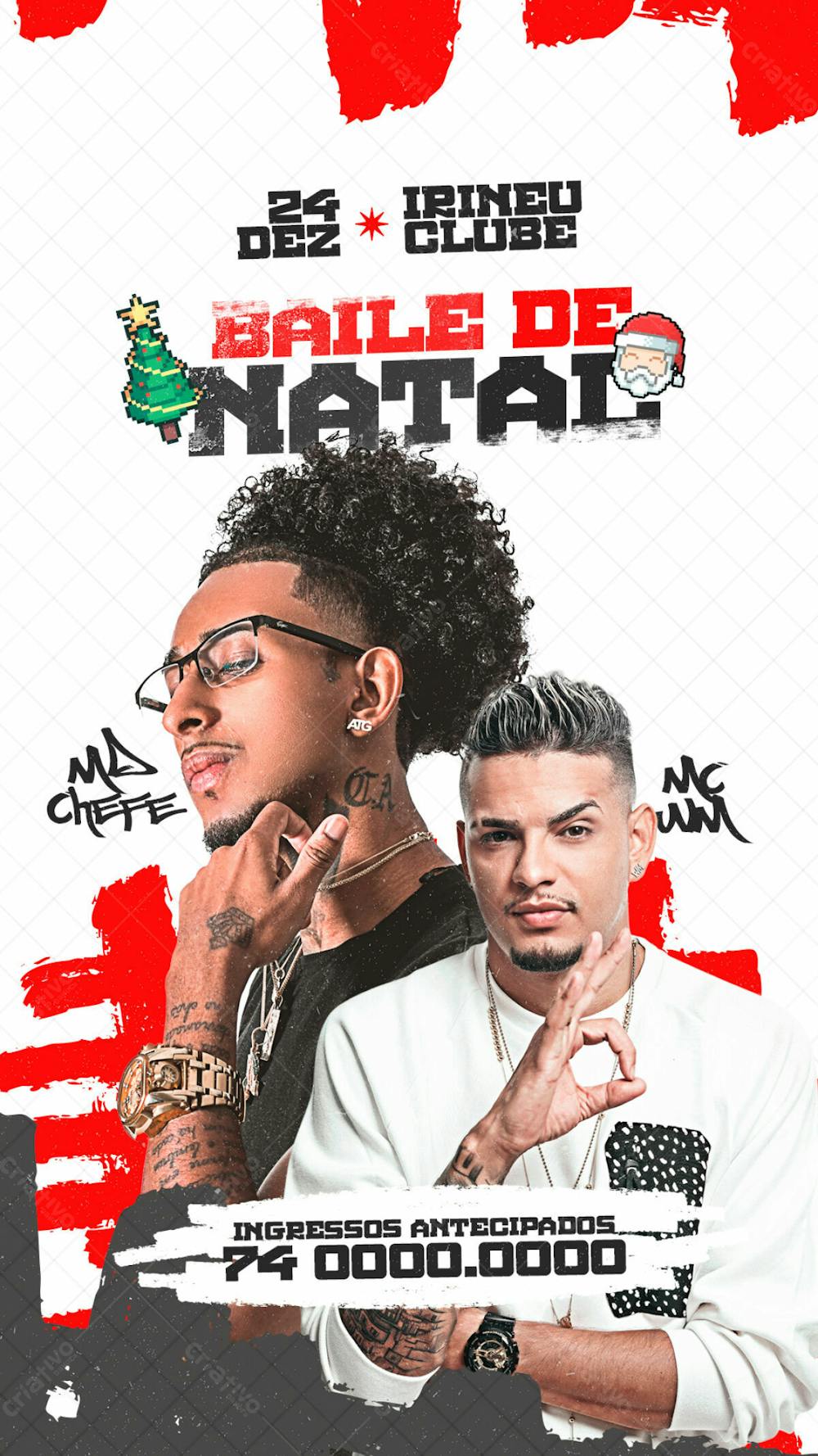 Flyer Evento Baile De Natal Story Psd Editável
