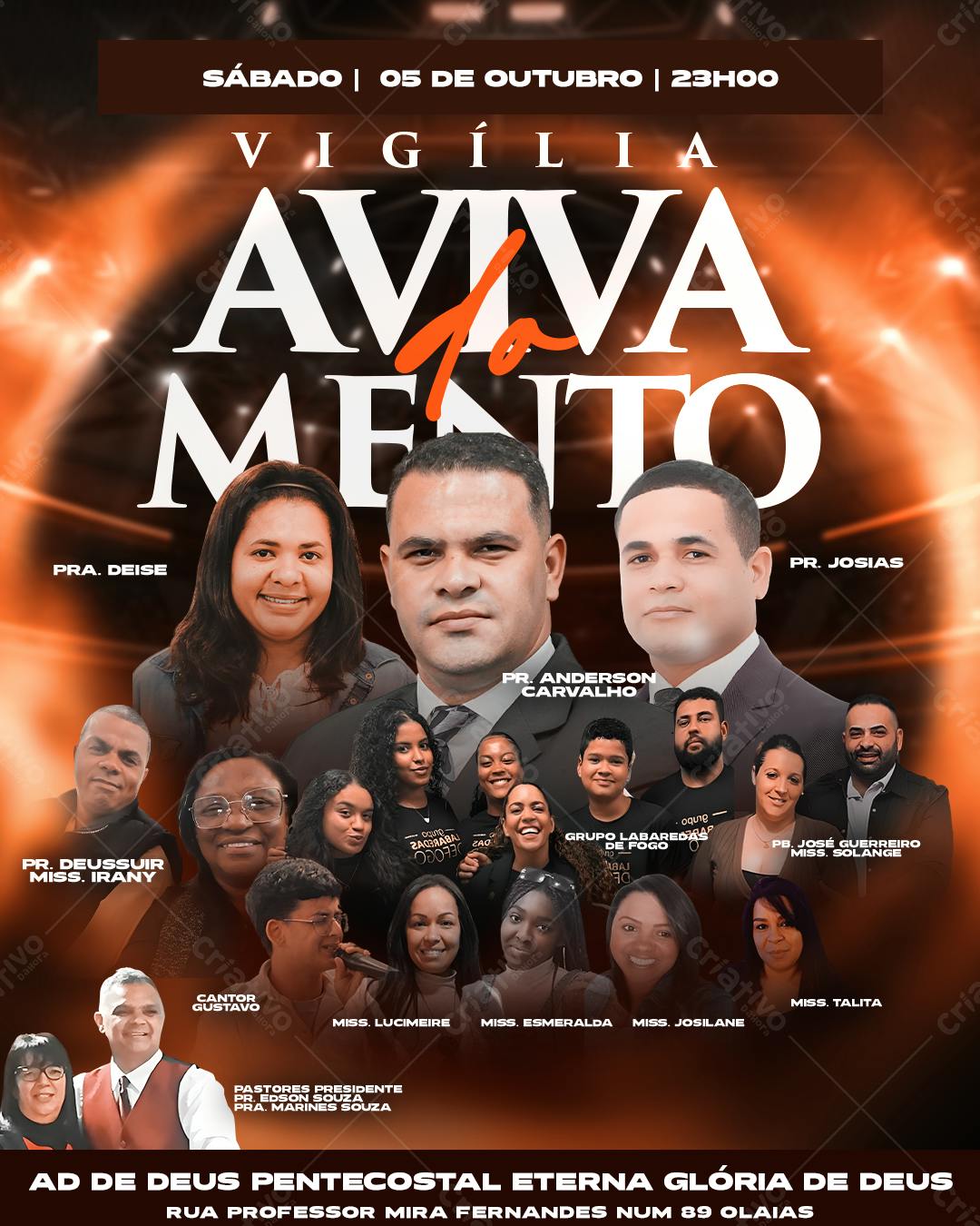 Flyer para Vigília de Avivamento PSD Editável
