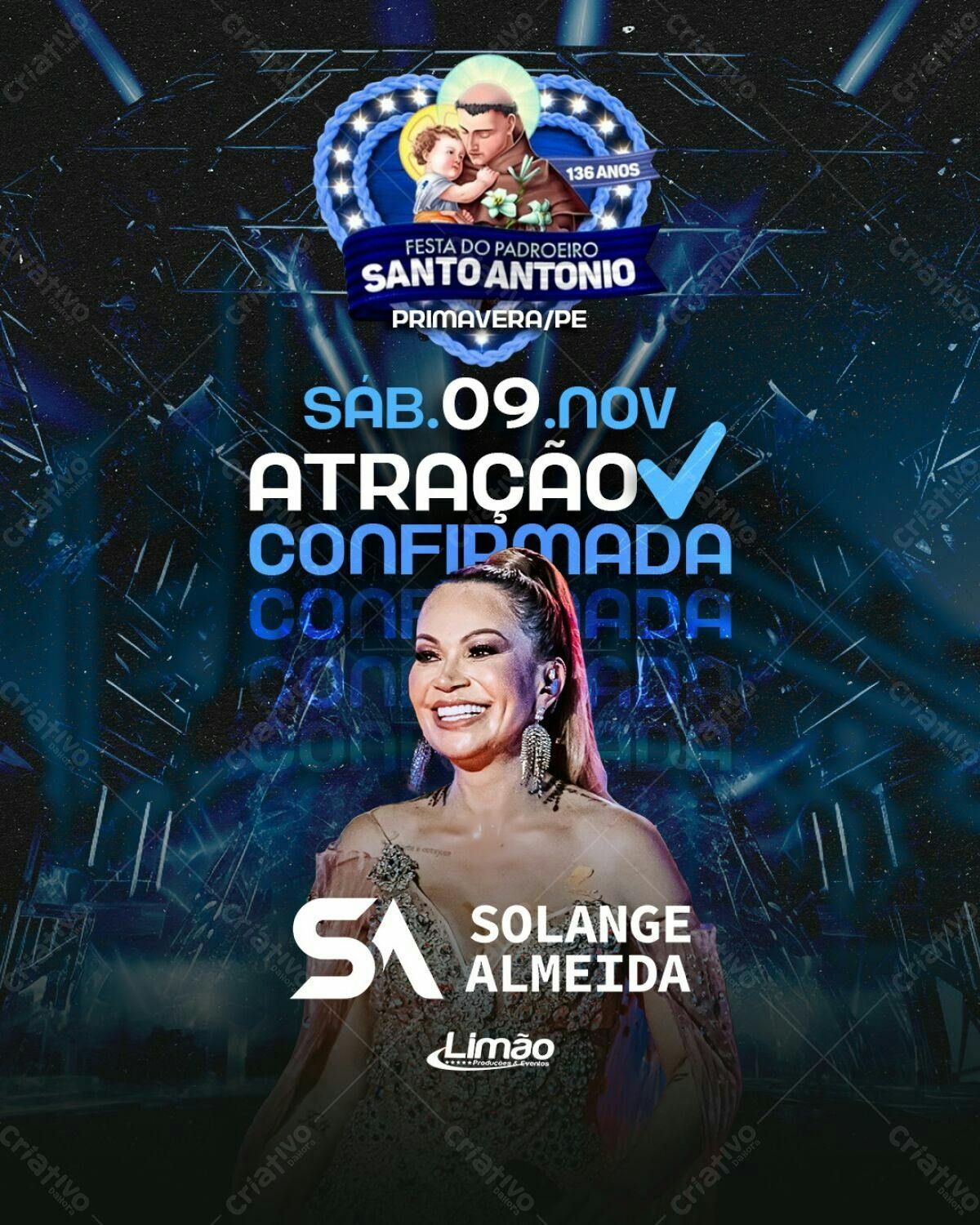 Flyer Festa Santo Antônio PSD Editável