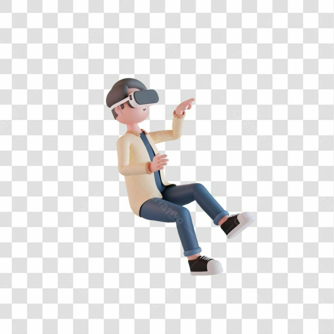 Icone Homem usando VR PNG com fundo transparente