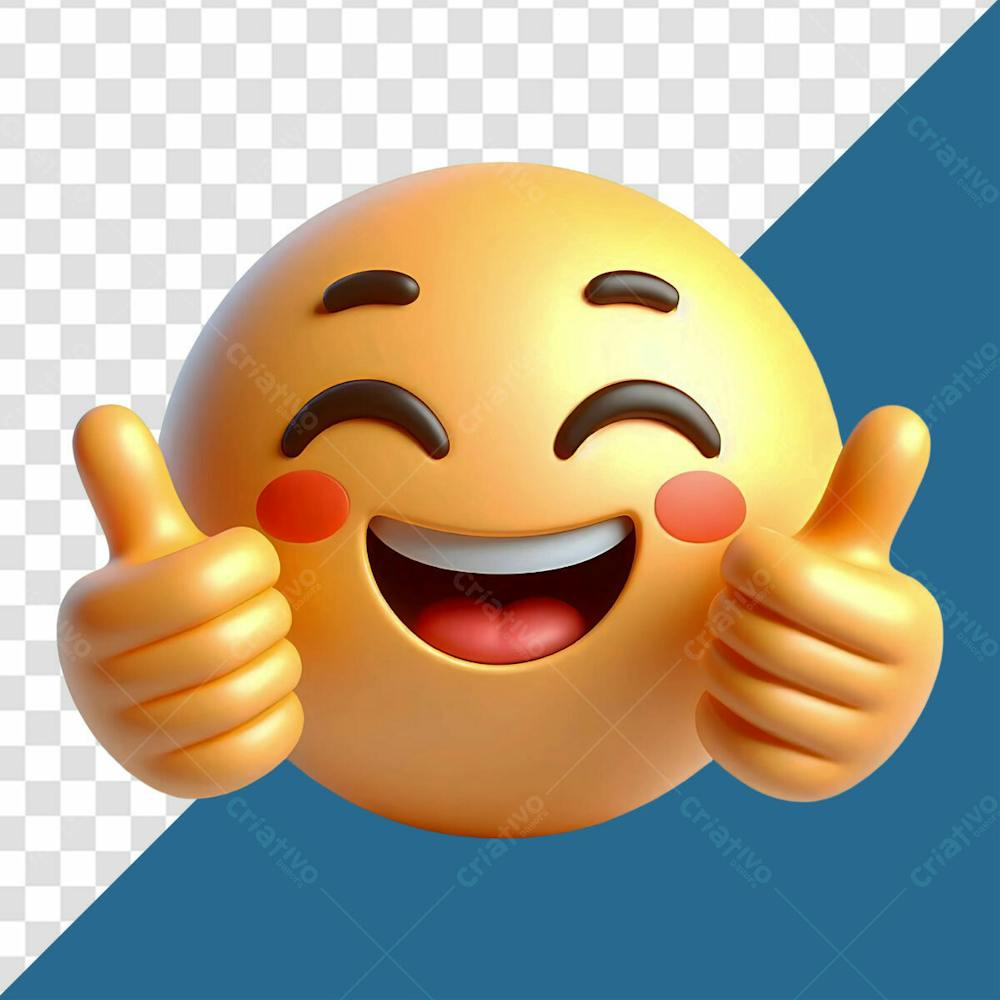 Emoji 3D segurando um celular enquanto faz um joinha elemento 3d para composição PSD