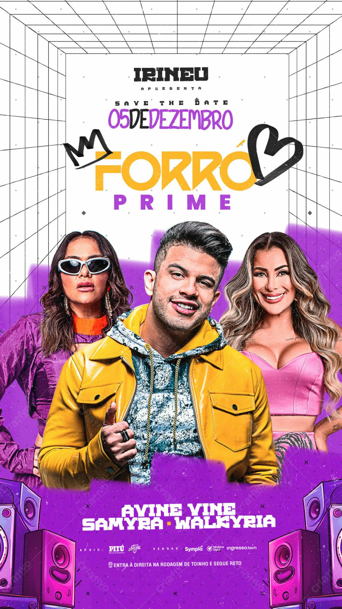 Flyer Forró Prime 05 de Dezembro PSD Editável