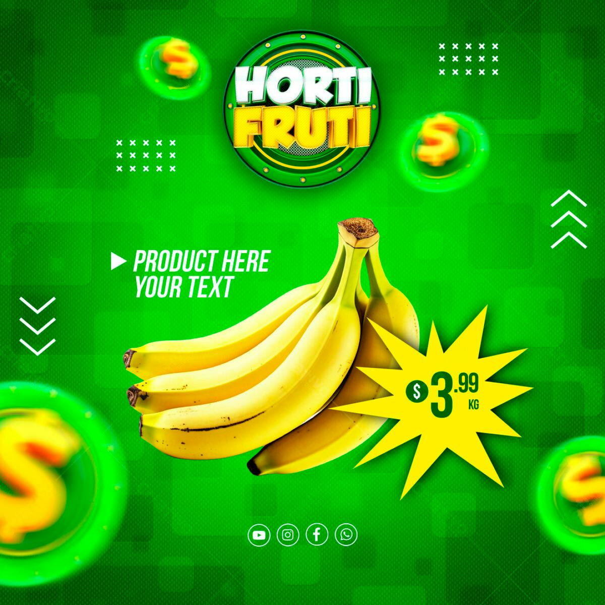 Banner Frutas para Redes Sociais PSD Editável