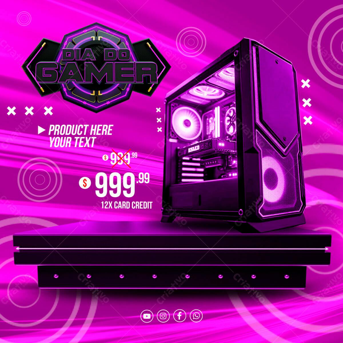Flyer Dia do Gamer PSD Editável