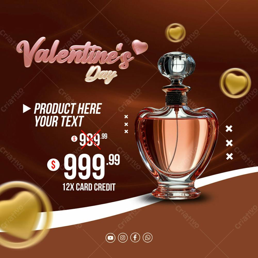 VALENTINES DAY REDES SOCIAIS EDITÁVEL