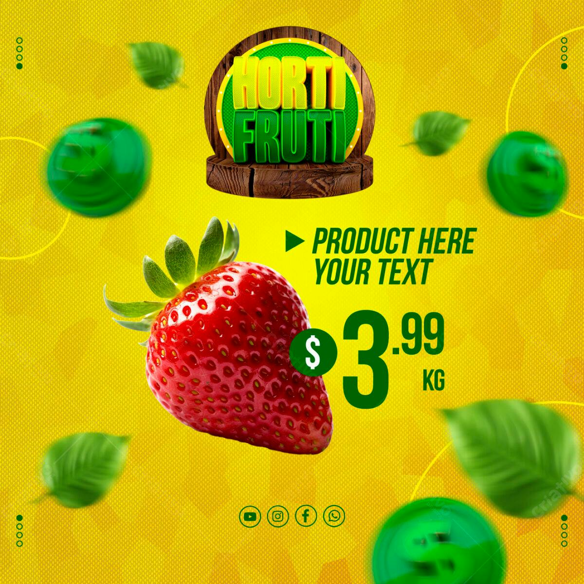 Flyer para Promoção de Frutas PSD Editável