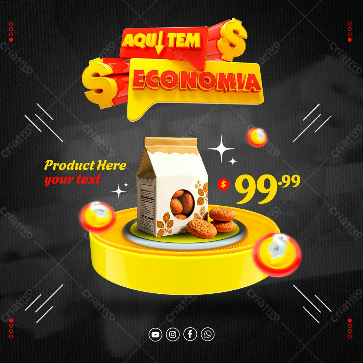 Banner Promoção Biscoitos PSD Editável