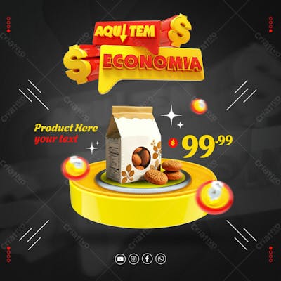 AQUI TEM ECONOMIA REDES SOCIAIS EDITÁVEL