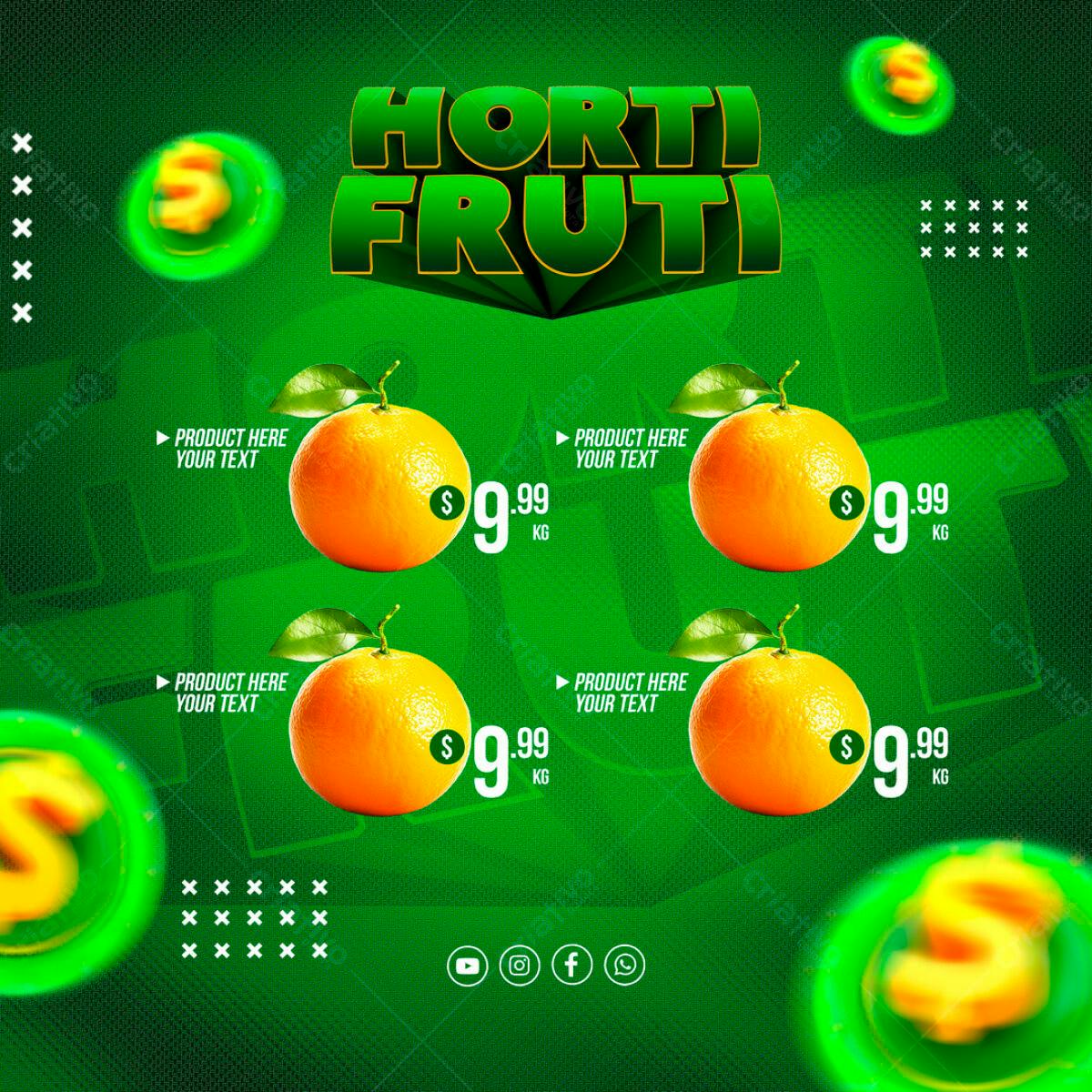 Flyer para Promoção de Frutas PSD Editável