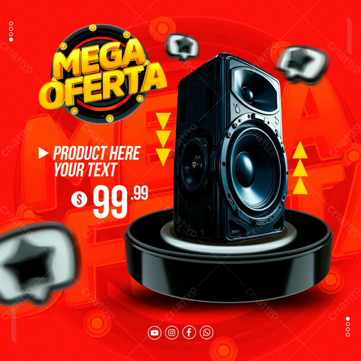 Banner Mega Oferta Produto PSD Editável