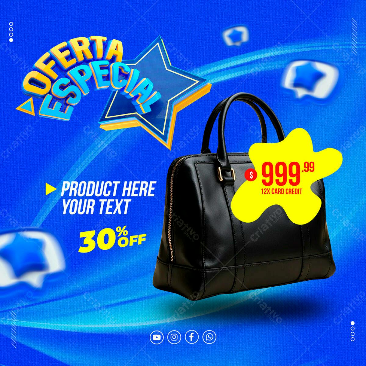 Banner para Oferta Especial de Bolsa PSD Editável