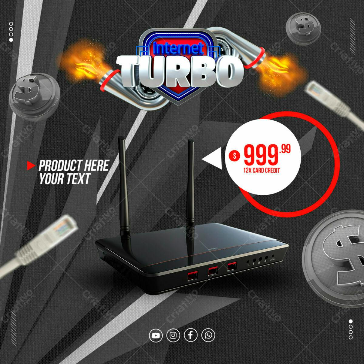 Anúncio Internet Turbo PSD Editável