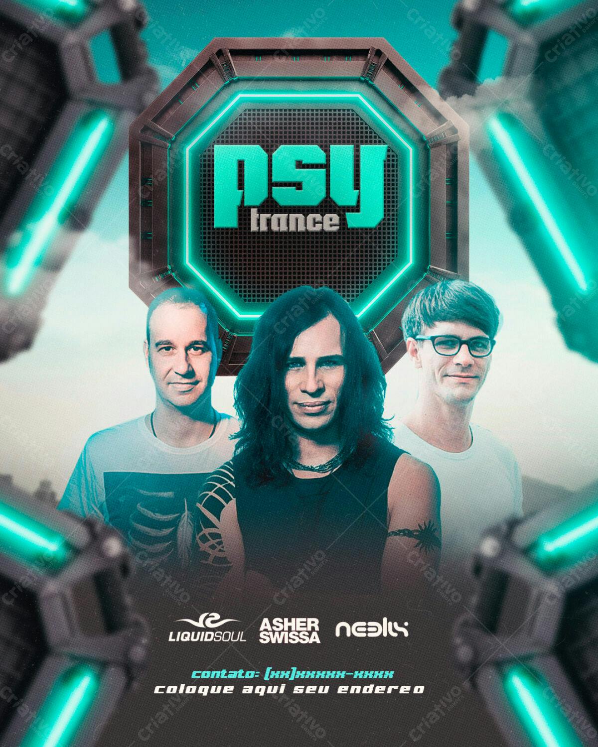 Flyer Festa Psytrance PSD Editável