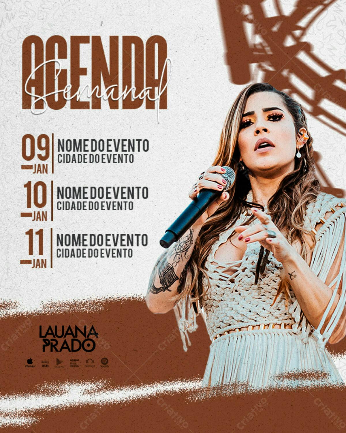 Flyer para Show Lauana Prado PSD Editável