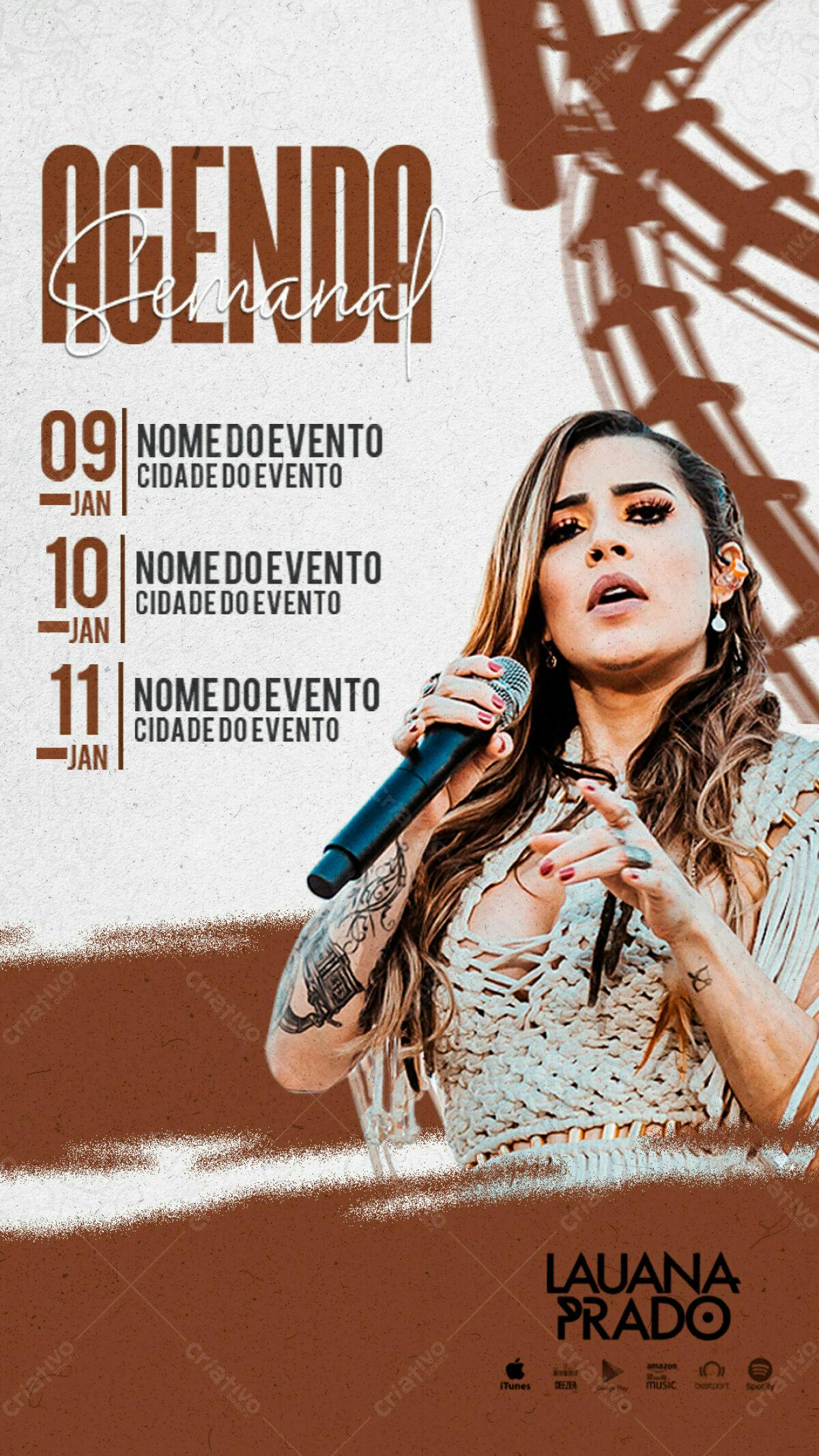 Flyer para Show Lauana Prado PSD Editável