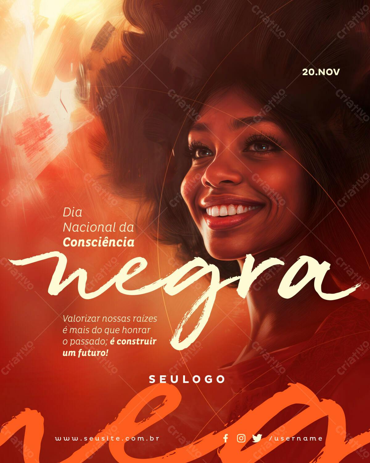 Flyer Dia da Consciência Negra PSD Editável