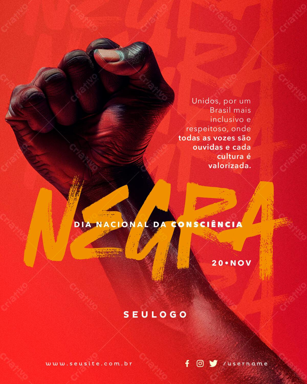 Flyer Dia da Consciência Negra PSD Editável