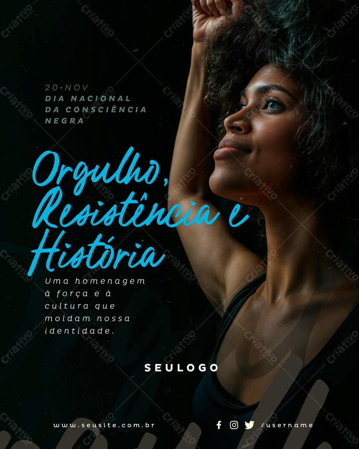 Flyer Dia da Consciência Negra PSD Editável