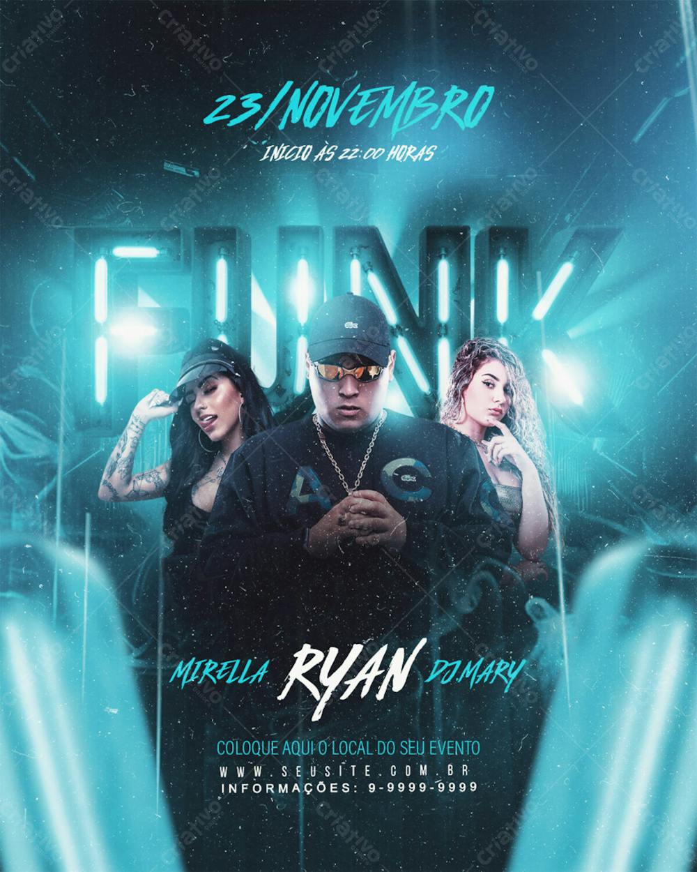 Funk Night Shows Eventos Festas Flyer Para Cantores E Artistas Feed