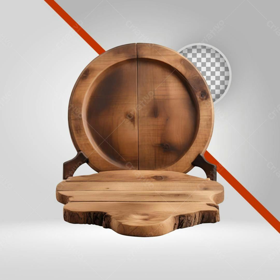 Icone de bandeja de madeira PNG com fundo transparente