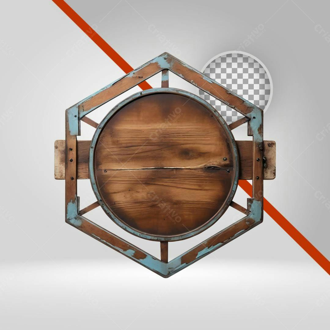 Moldura de Madeira PNG com fundo transparente