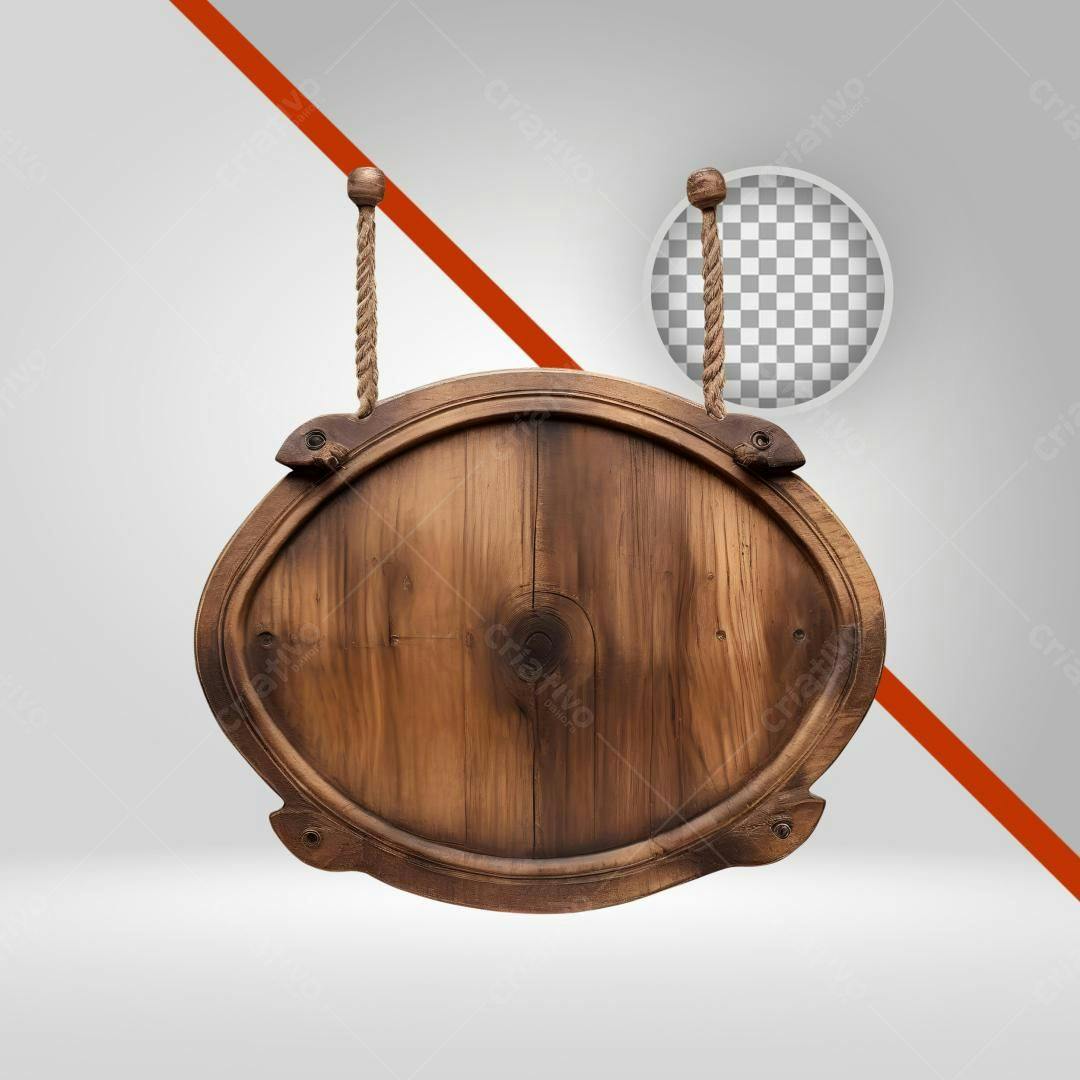 Placa de Madeira Rustica PNG com fundo transparente