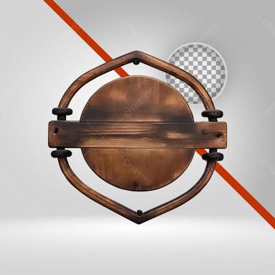 Placa De Madeira 3D Elipse Pra Texto