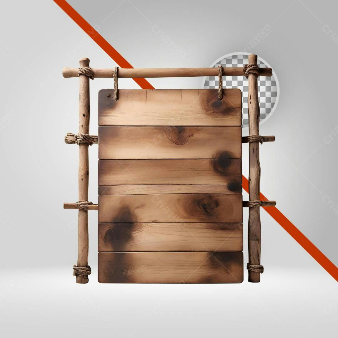 Placa de Madeira PNG com fundo transparente