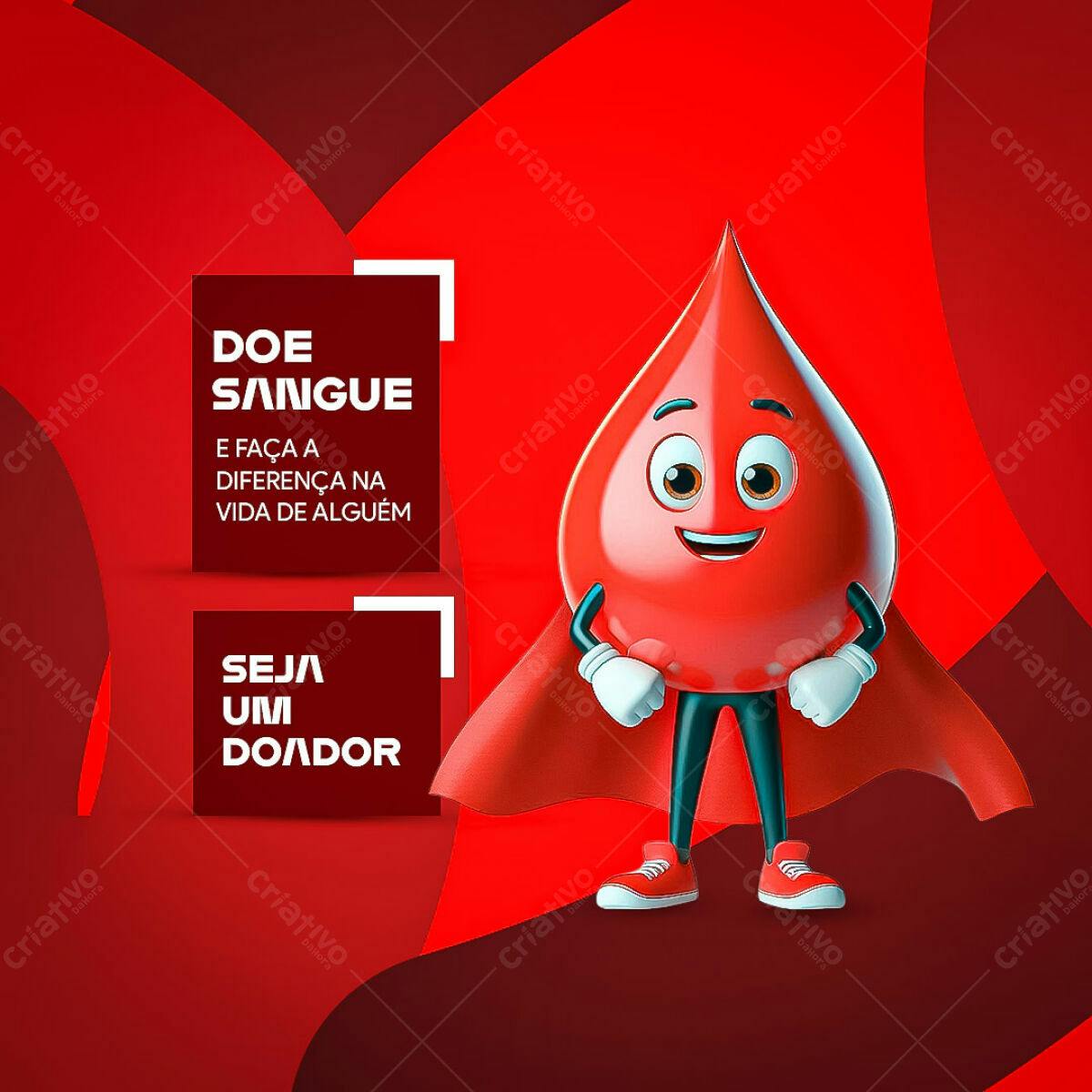 Post para Doação de Sangue PSD Editável