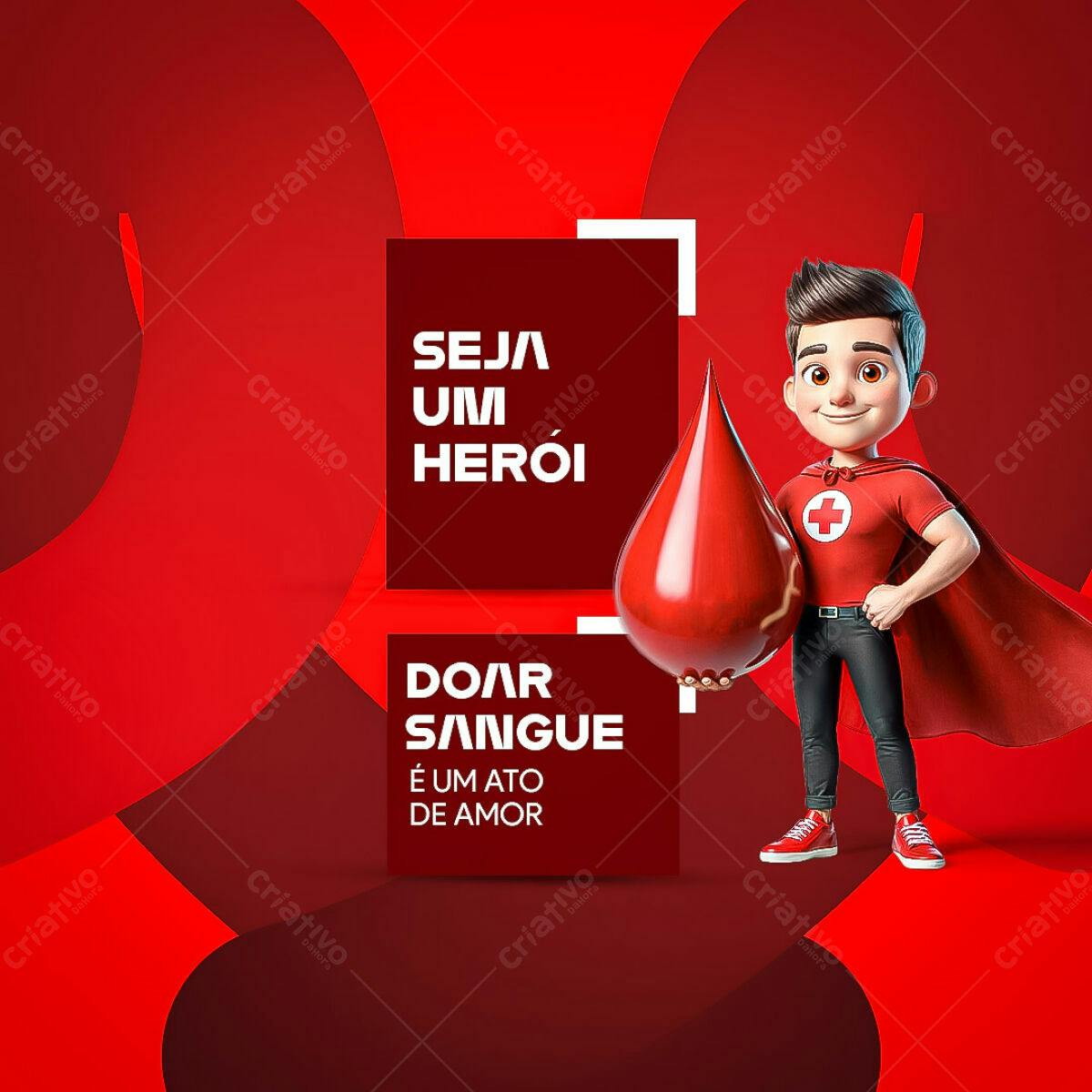 Post para Doação de Sangue PSD Editável