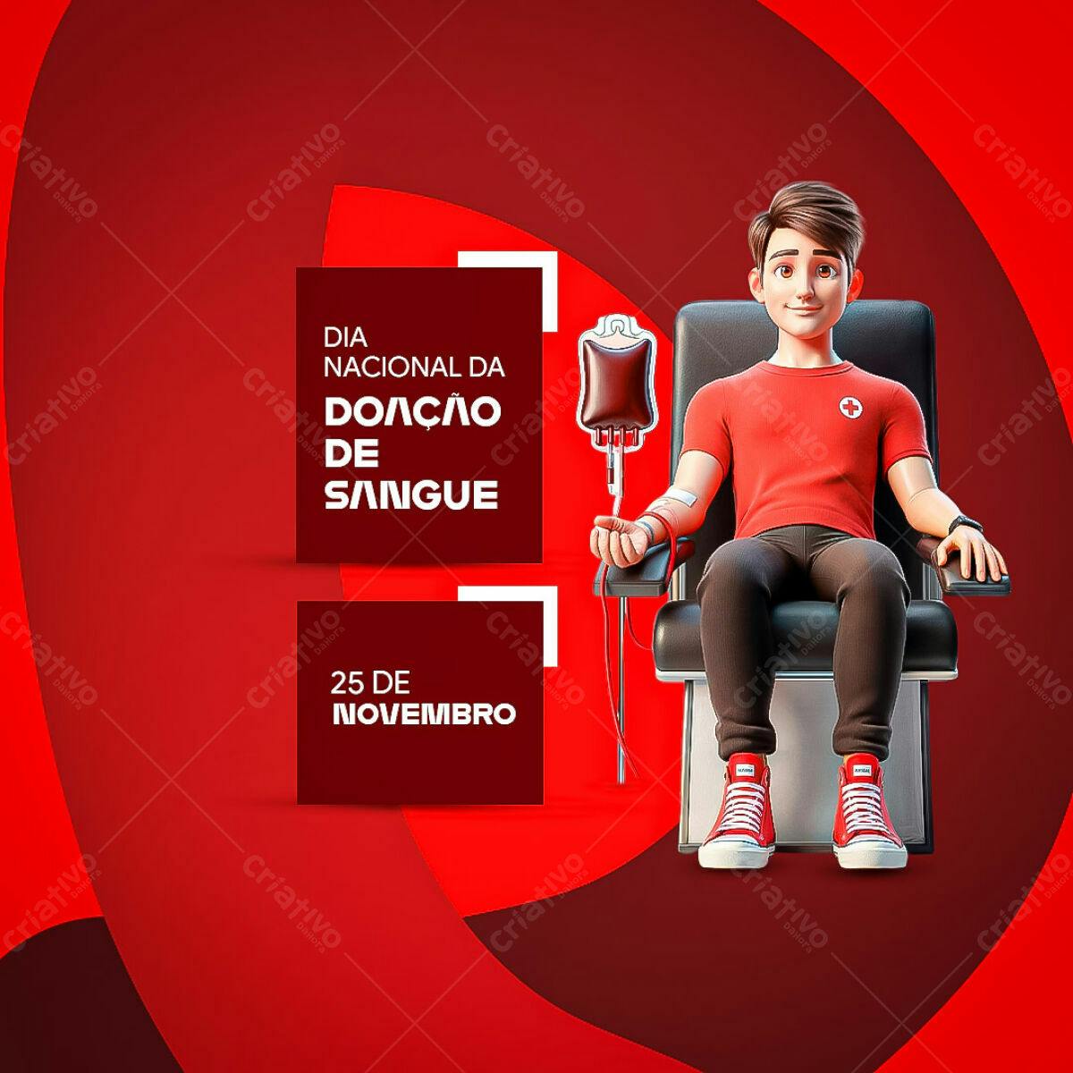 Banner Dia Nacional da Doação de Sangue PSD Editável