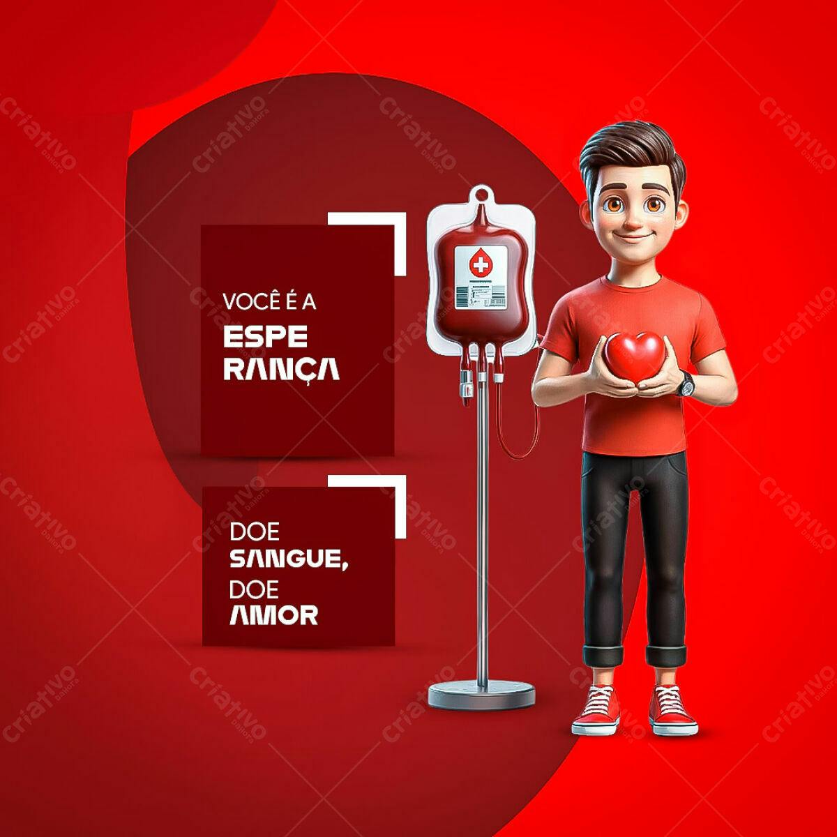 Post de Doação de Sangue PSD Editável