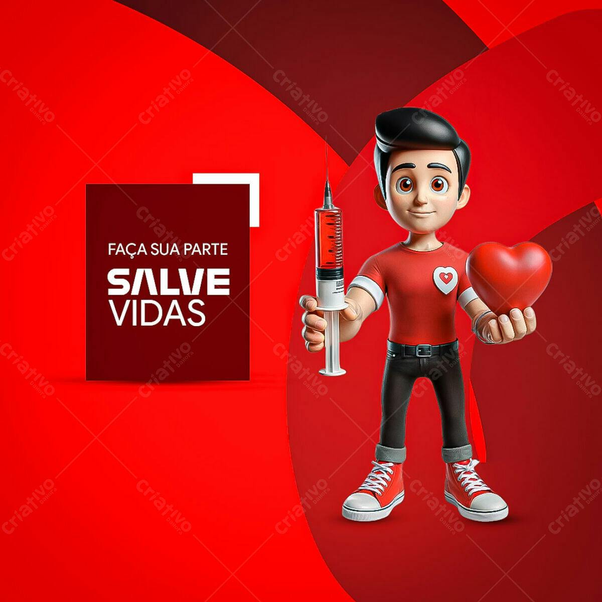 Post para Doação de Sangue PSD Editável
