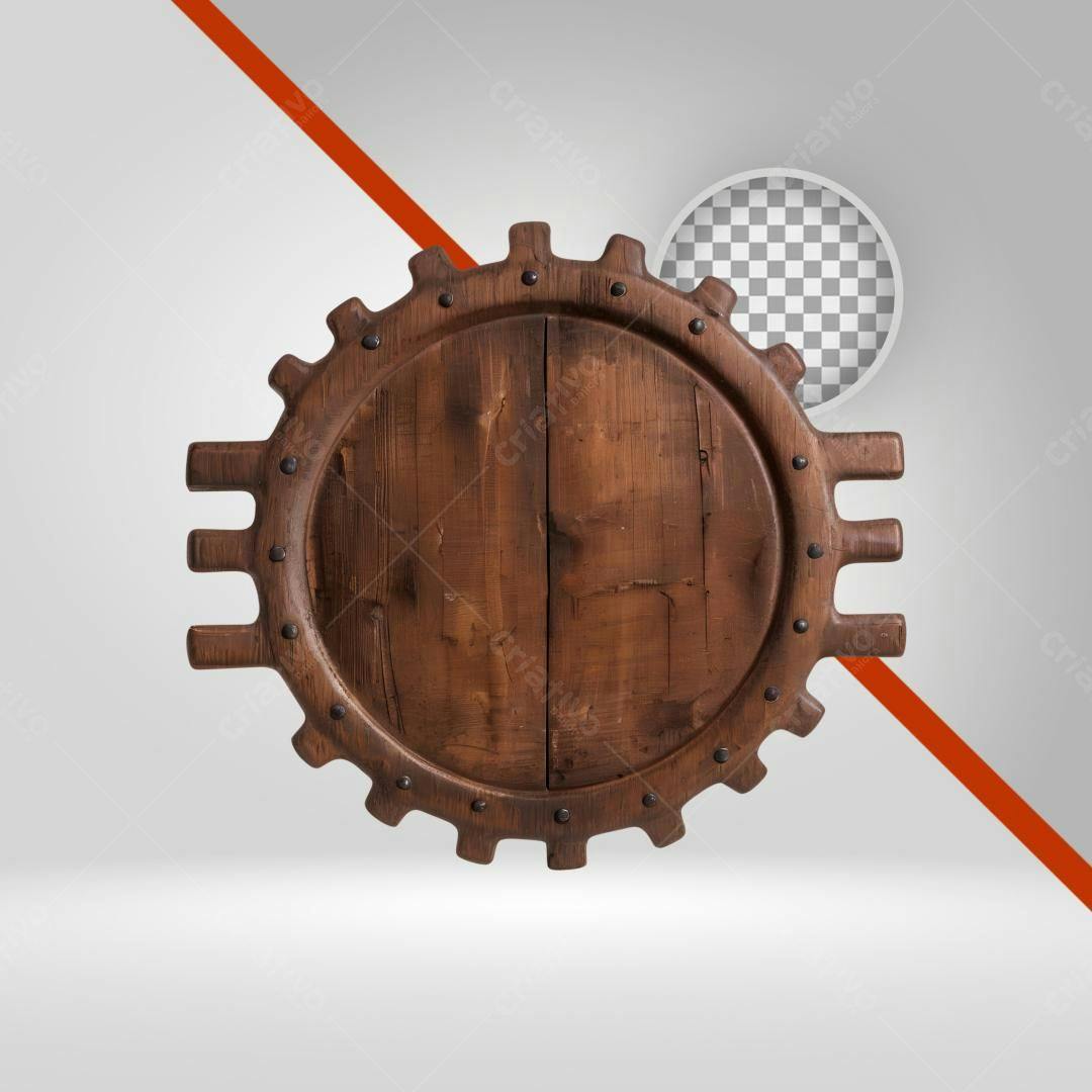 Selo de Madeira PNG com fundo transparente