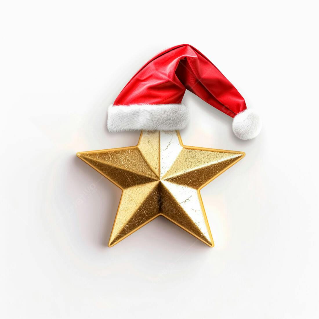 Chapéu Papai Noel em Estrela Dourada Natal