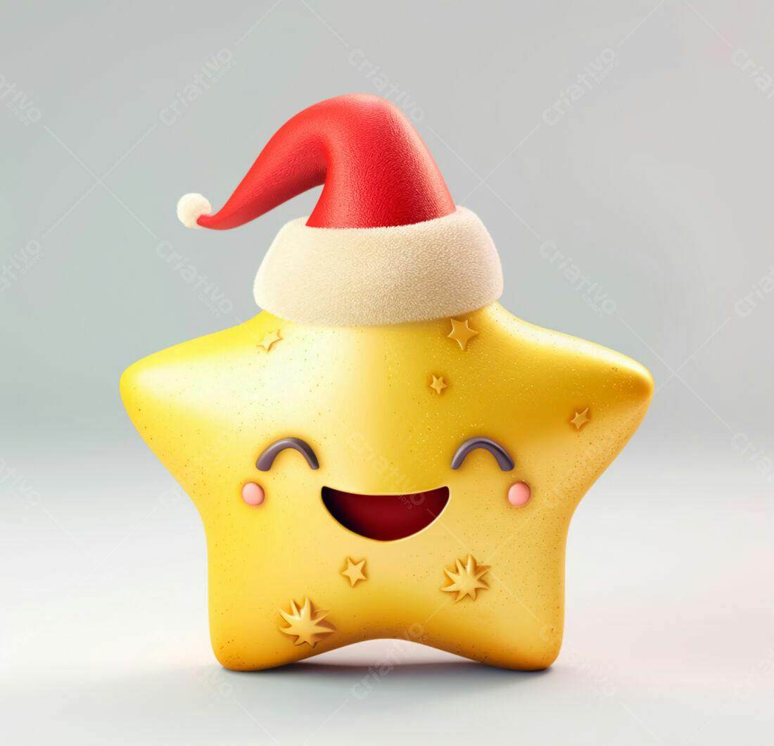 Estrela de Natal sorridente amarela