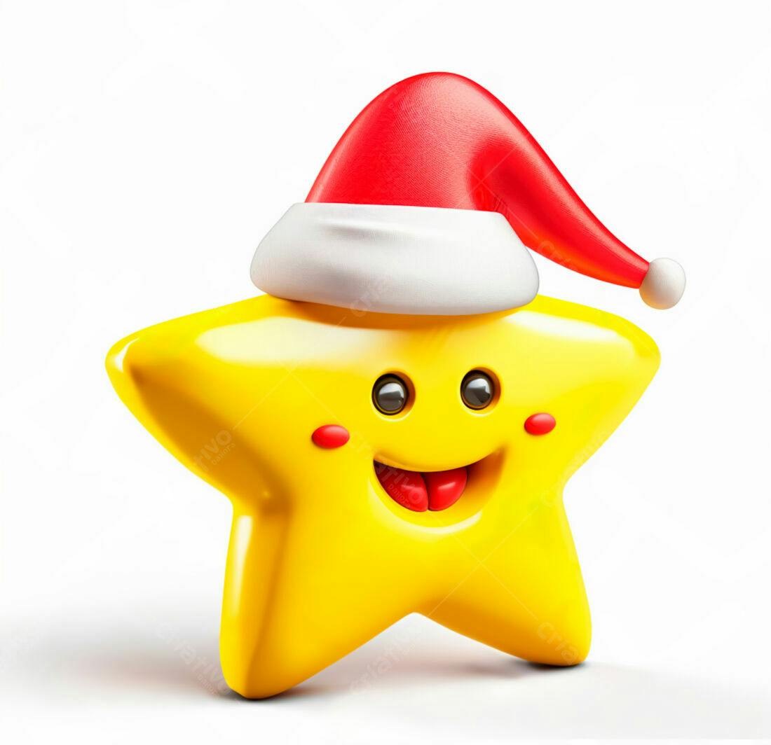 Estrela amarela de Natal sorridente