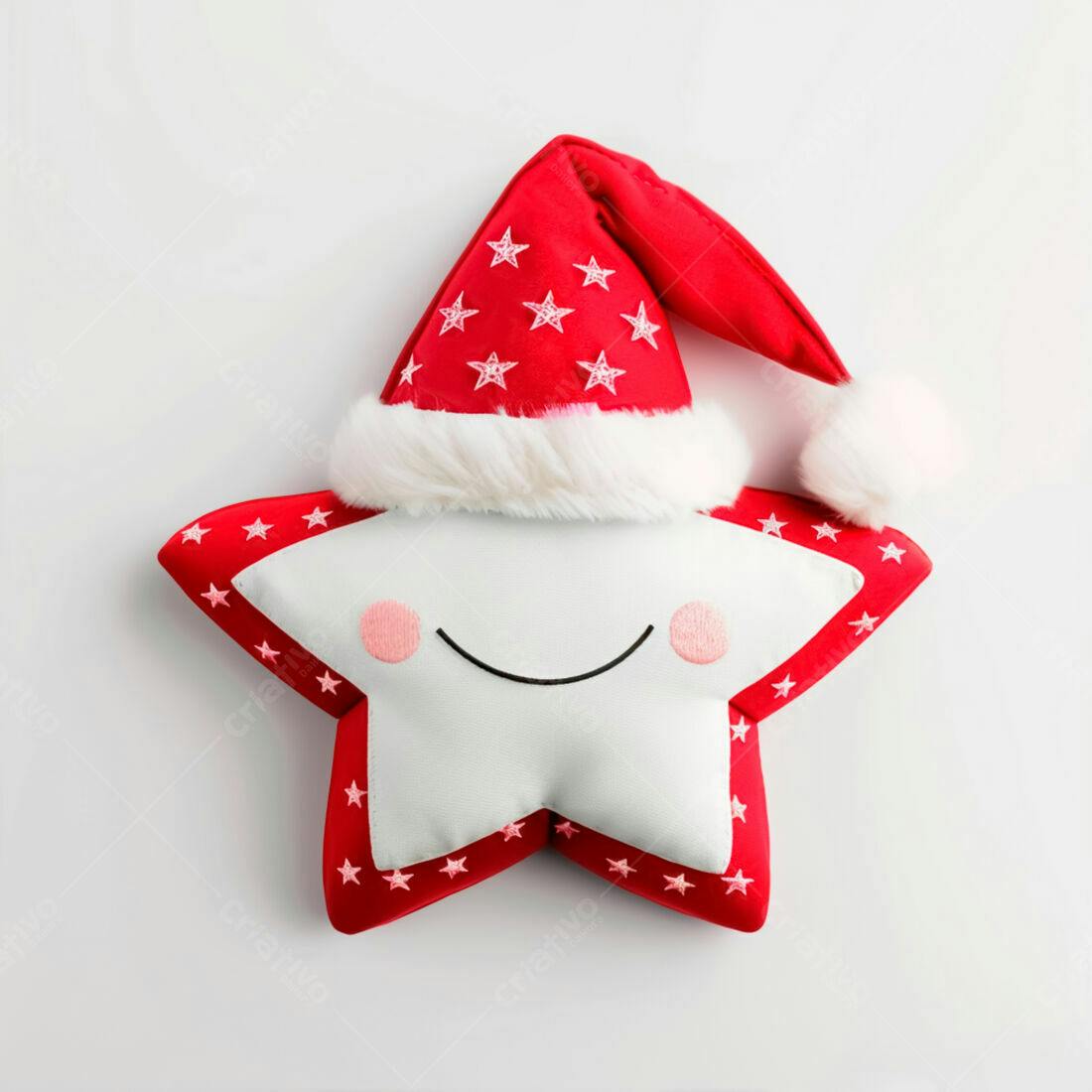 Estrela de Natal com chapéu vermelho